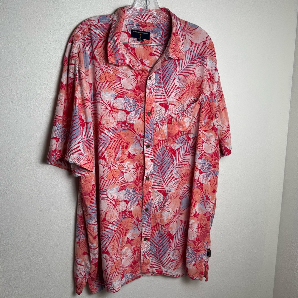Margaritaville Oranges and‎ Pink Floral Men's Shirt